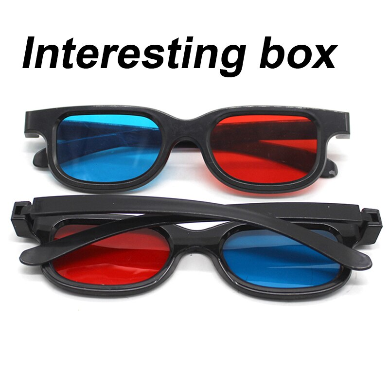 Lunettes 3D en plastique rouge et bleu projecteur d'ordinateur de télévision mobile lunettes stéréoscopiques de film de format gauche et droit général