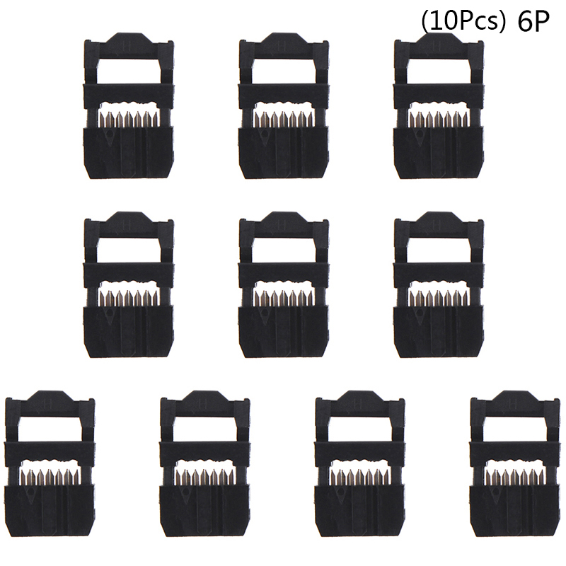 10set 6/8/10/12/14-50Pin IDC Socket Pin Dual Rij Toonhoogte 2.54mm IDC connector 6-50 Pin Kabel Socket Plug Lint Kabel Connector: Army Green