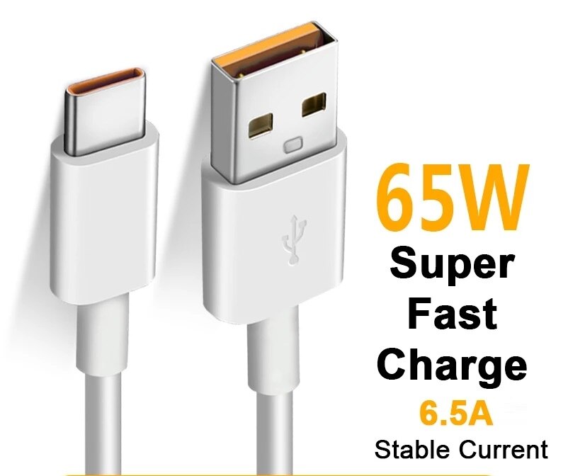 For Realme Type C Cable Phone Cables 65w 6A Super Fast Charge Super Dart Real Me 7 pro 8 8i 9pro 9i 6 X50 GT GT2