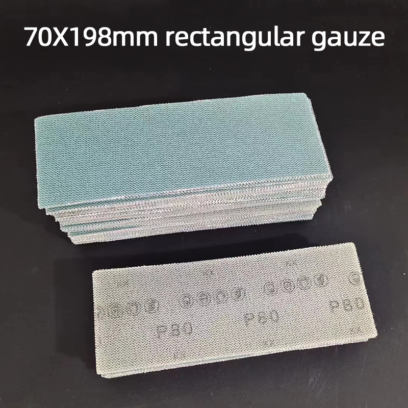 Rectangular Dry Ground Mesh Sand Car Paint Putty Sanding Hand Grated Mesh Sandpaper 70×198mm Flocking Abrasive