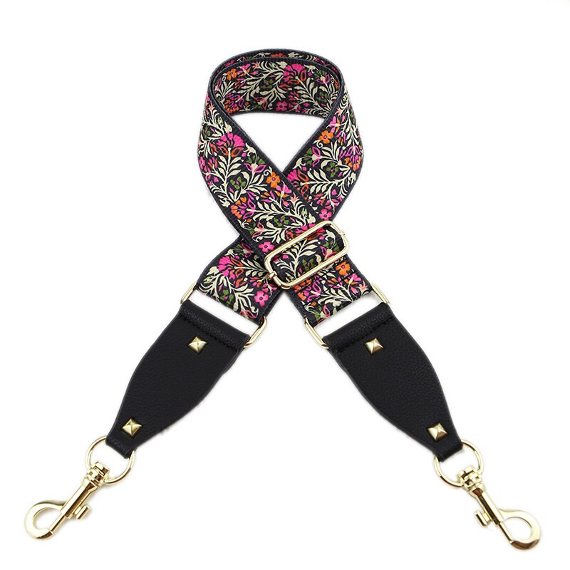 handtassen strap keten patroon gouden gesp canvas tas riem studs trendy bedrijf schouderbanden qn326: studs yellow flower