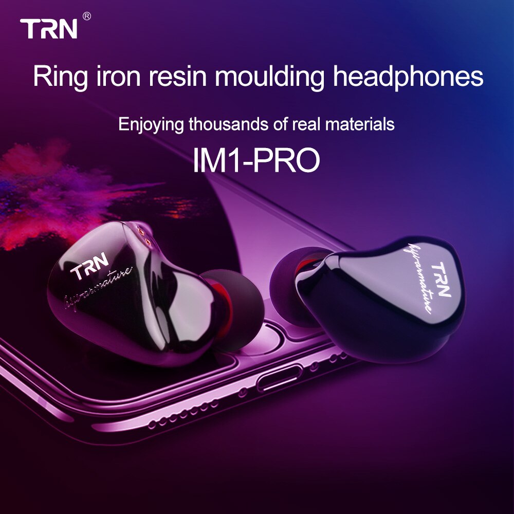 TRN IM1 PRO 1BA 1DDHybrid In Ear Earphone Monito Running Sport Earphone HIFI Headset Detachable Detach 2Pin Cable TRN VX V90 M10