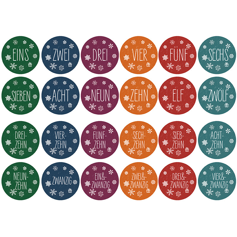 Merry Christmas Stickers Advent Calendar Number Paper Stickers Multi-Function DIY Crafts Packaging Labels Decor Tools: 13