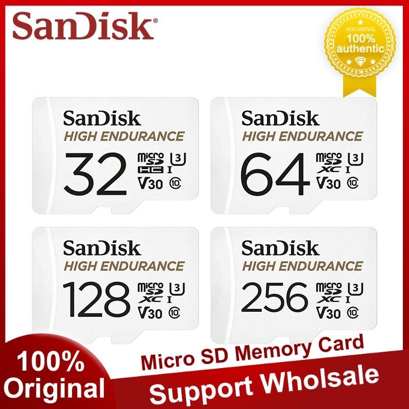 Oryginalna karta pamięci sandisk high endurance micro sd micro sdhc 32gb v30 c10 micro sd dxc 64gb 128gb 256gb do kamery samochodowej