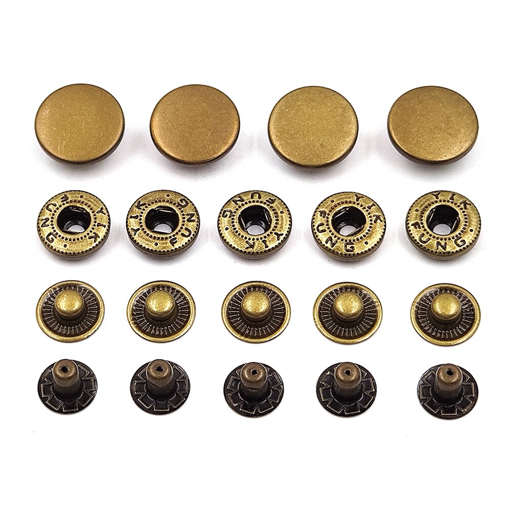 50 juegos 655/633/831 sujetadores a presión de Metal botón a presión botón de costura para ropa DIY bolsas de ropa zapatos artesanía de cuero