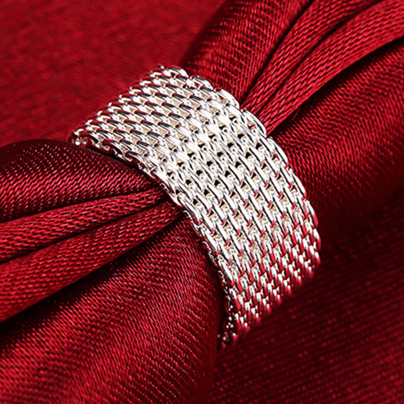 925 argent bijoux ensembles cercle tressé maille anneaux boucles d'oreilles bracelet pour les femmes mariée bijoux de mariage