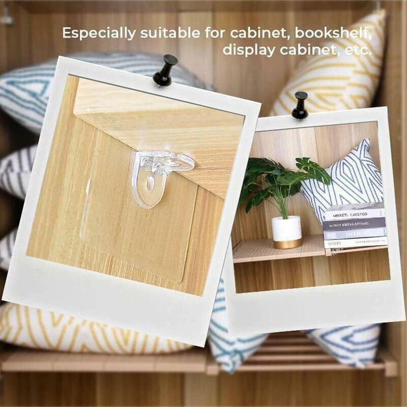 Wardrobe Partition Holder Transparent Self Adhesive Hook Divider Storage Holder Layered Isolation Wardrobe Partition Holder