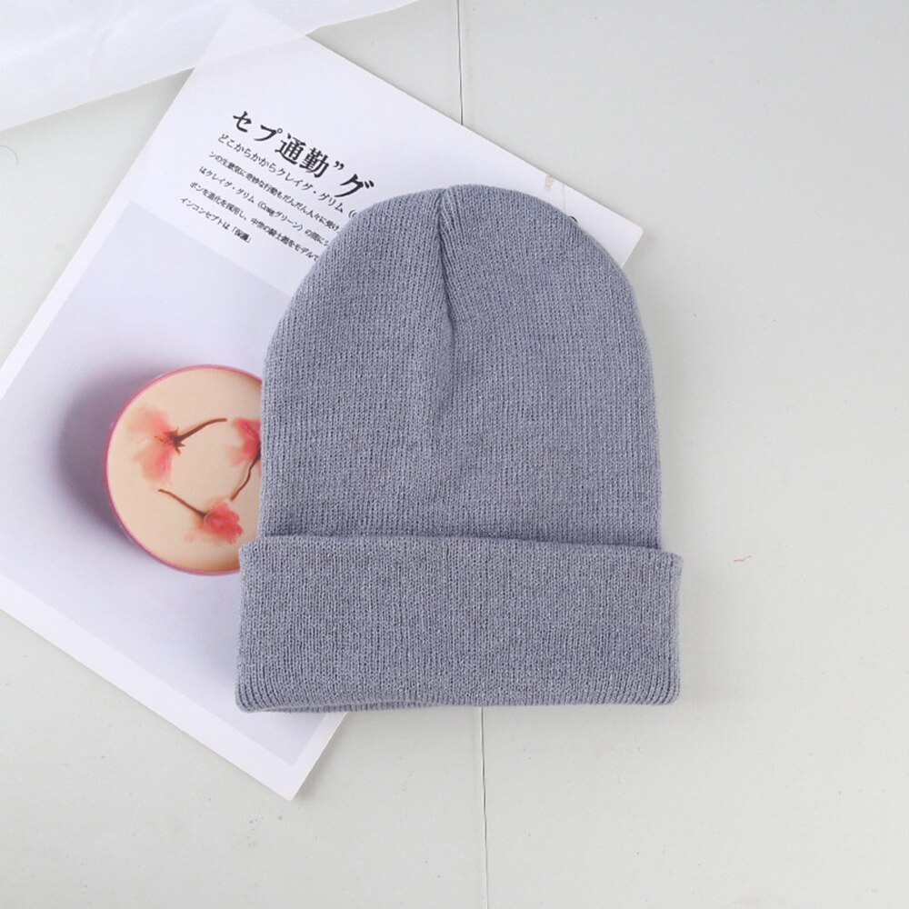 Winter Hats for Woman Beanies Knitted Solid Cute Hat Girl Autumn Beanie Caps Warmer Bonnet Ladies Casual Cap Outdoor Running: grey