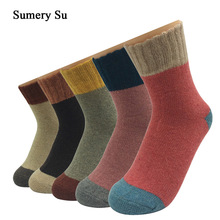 5 Pairs/Lot Thick Wool Socks Women Winter Cashmere Cotton Warm Socks Charming Ladies Girls Meias