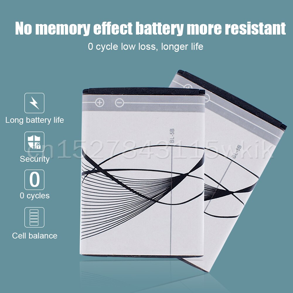 1-5pcs 890mAh BL-5B BL5B BL 5B Lithium Phone Battery For Nokia 5300 5320 N80 N83 6120C 7360 3220 3230 5070 5208 Replacement Cell