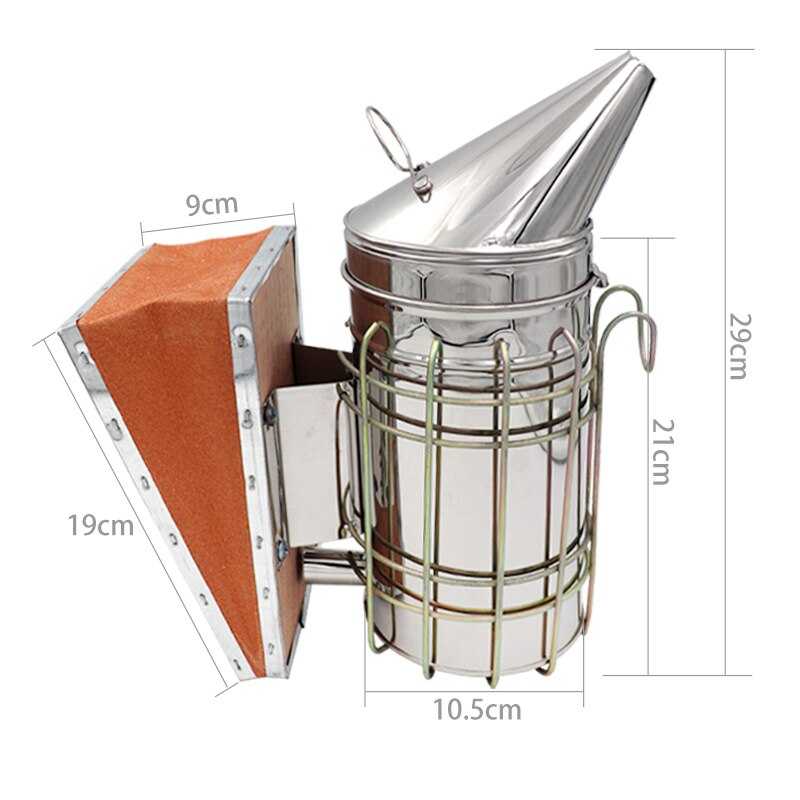 Fumador de apicultura de acero inoxidable, transmisor Manual de abeja, Kit de fumador, herramienta, equipo de apicola, herramientas de mantenimiento, pulverizador: type4
