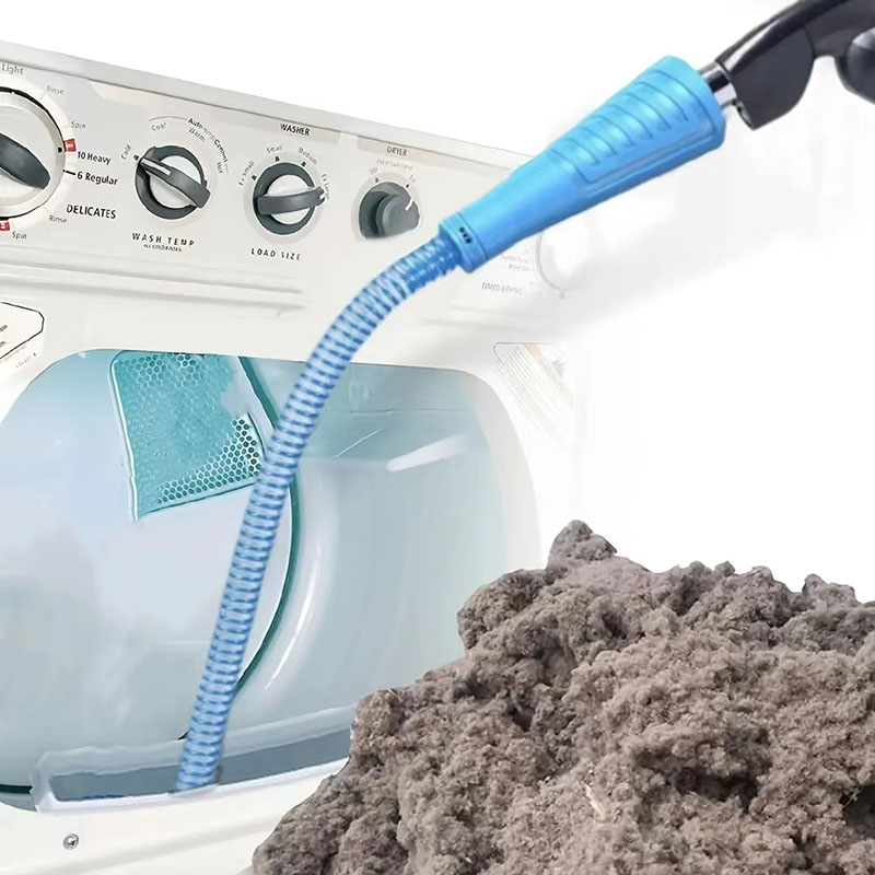 Kit de limpiador de ventilación para secadora, accesorio de vacío, eliminador de pelusas de secadora flexible con cable guía, manguera de limpieza de pantalla de pelusa