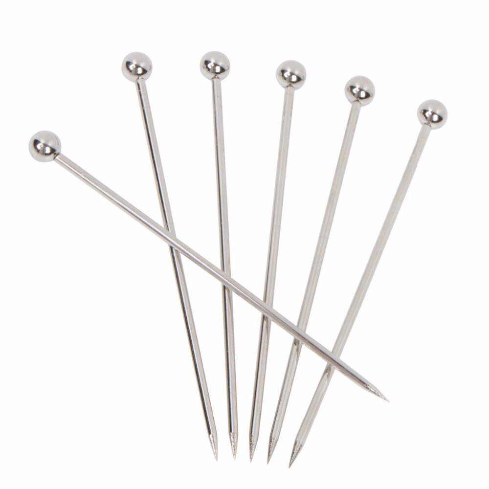 10 Pcs Cocktail Pick Rvs Fruit Sticks Bar Gereedschap Drink Roeren Sticks Martini Picks Party Bruiloft Accessoire