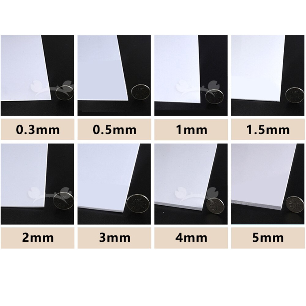 2pcs White ABS Thickness 200mm x 250mm ABS Styrene Sheets 0.5/1/2/3/4/5mm thickness