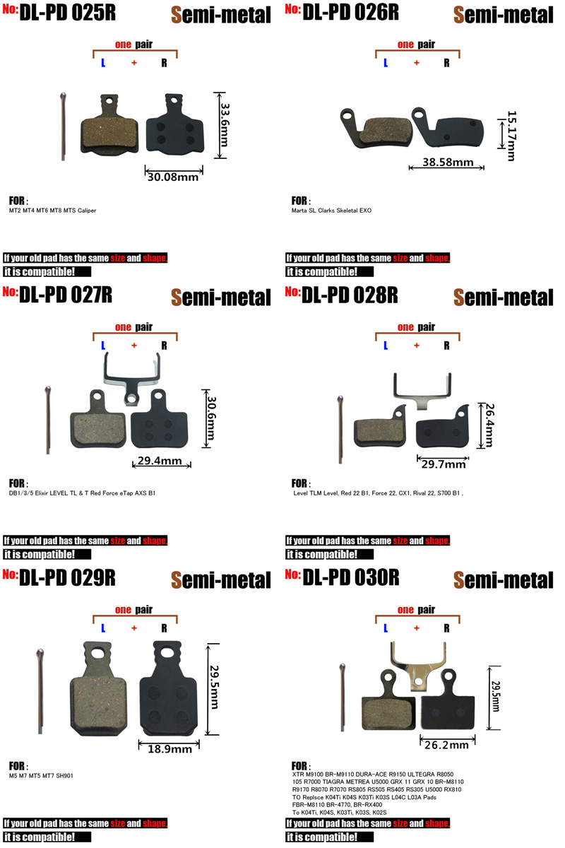 4 Paar Fiets Schijfremblokken Fiets Voor Shimano Xt/R Zoom 975 985 Zee MT5 315 Magura MT8 sram Avid BB5 Elixir DB1S Semi-Metallic