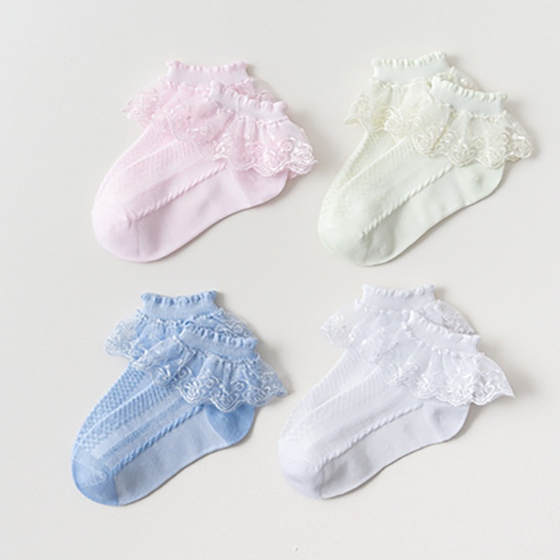 6 paar meisjes ruches sokken baby meisje kant sokken ruches enkel sokken
