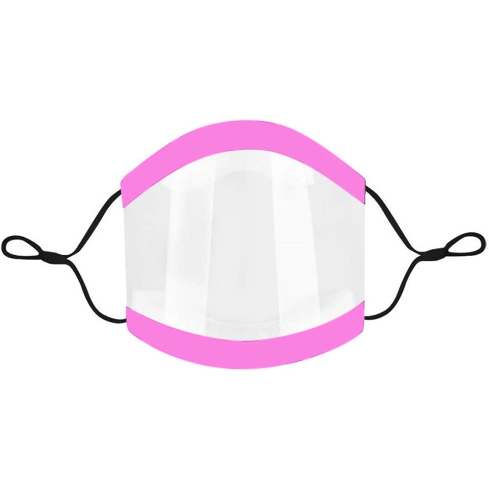 Transparent Gesicht Maske Mit Schwamm Rand Klar Fenster Sichtbar Ausdruck Gesicht Abdeckung Waschbar Maske Für Gehörlose Und Schwer Von hören: 1PC Pink