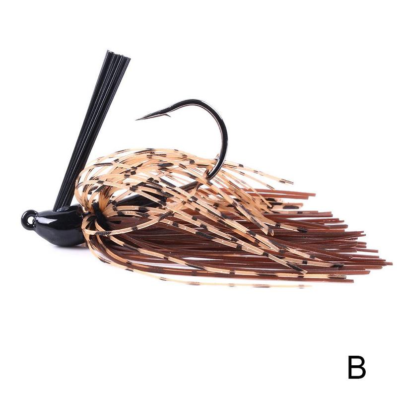 1 stk 10g spinnerbait buzzbait anti-modhage fiskelokker sort mund skæggrej gummi jig gedde fisk stor fiskebasse  p3 r 2: B