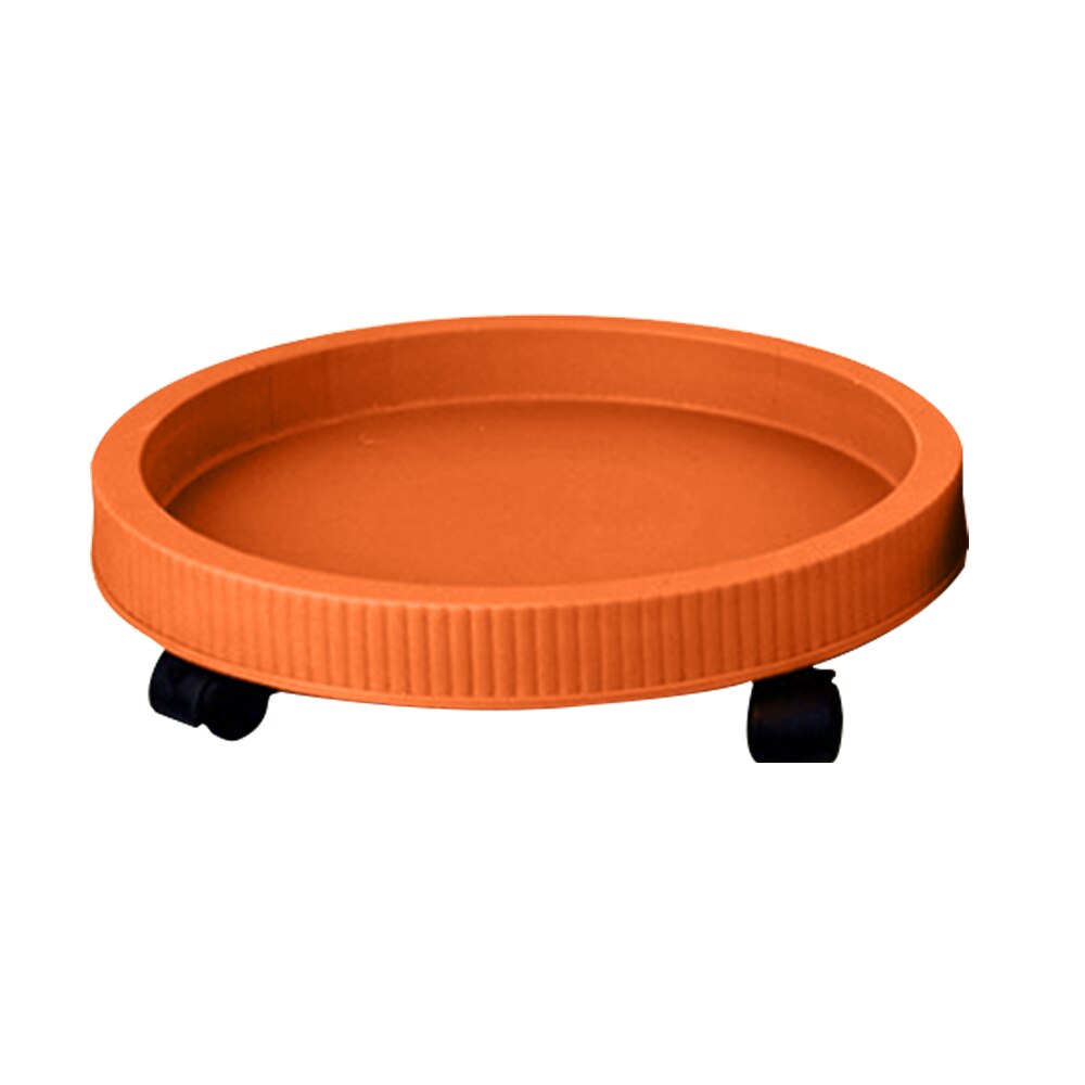 Removable Flower Pot Tray Round Plastic Tray Heavy Duty Flower Pot Rack Plant Caddy Rolling Potted Plant Stand Apr15: Orange