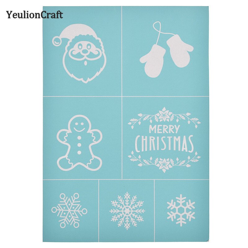Chzimade god jul tryckta silk screen schabloner klara stämplar för att måla vägg diy scrapbooking heminredning