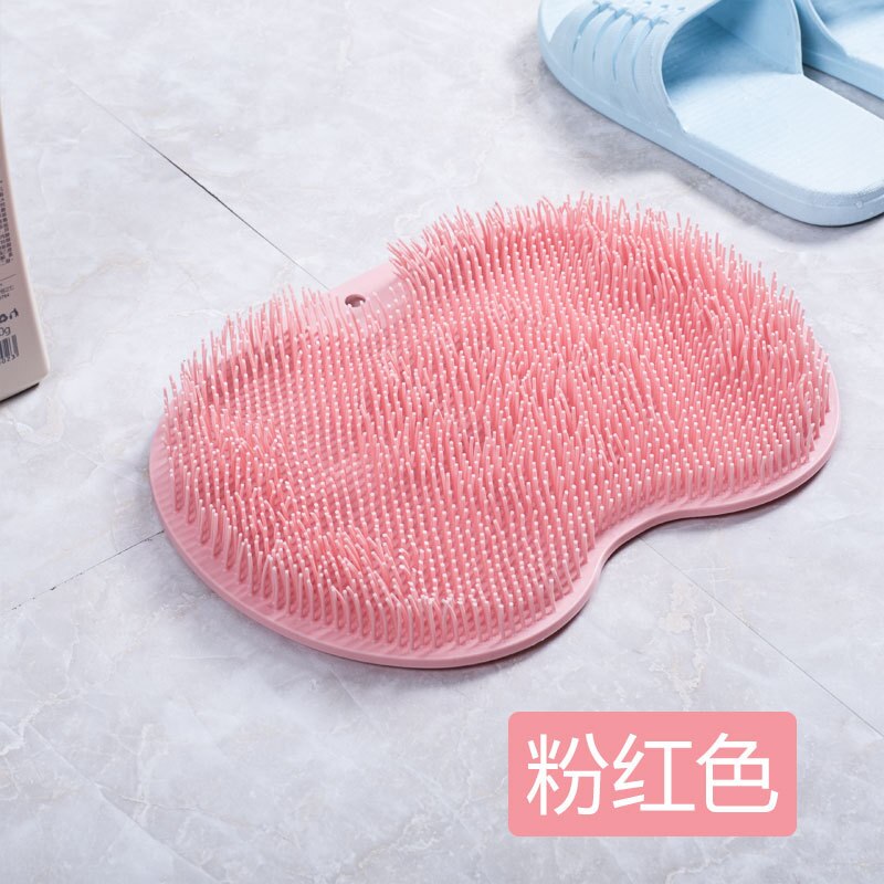 Siliconen Voet Wassen Borstel Bad Voetmassage Pad Mat Douche Massage Badkamer Antislip Badmat Anti Slip Pad voor Voet Wassen: Pink