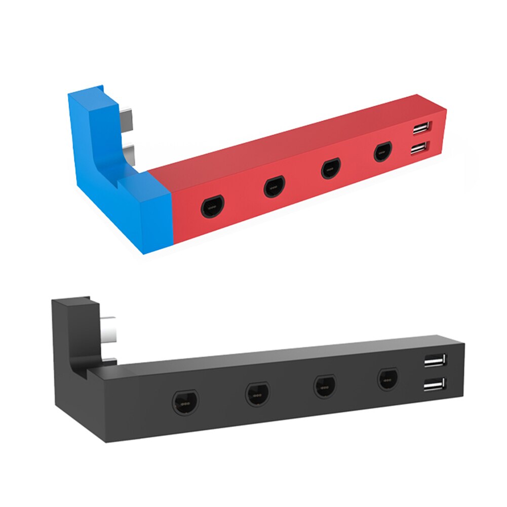 4 Port Controller Adapter with 2 USB Ports for Nintendo GameCube Controller