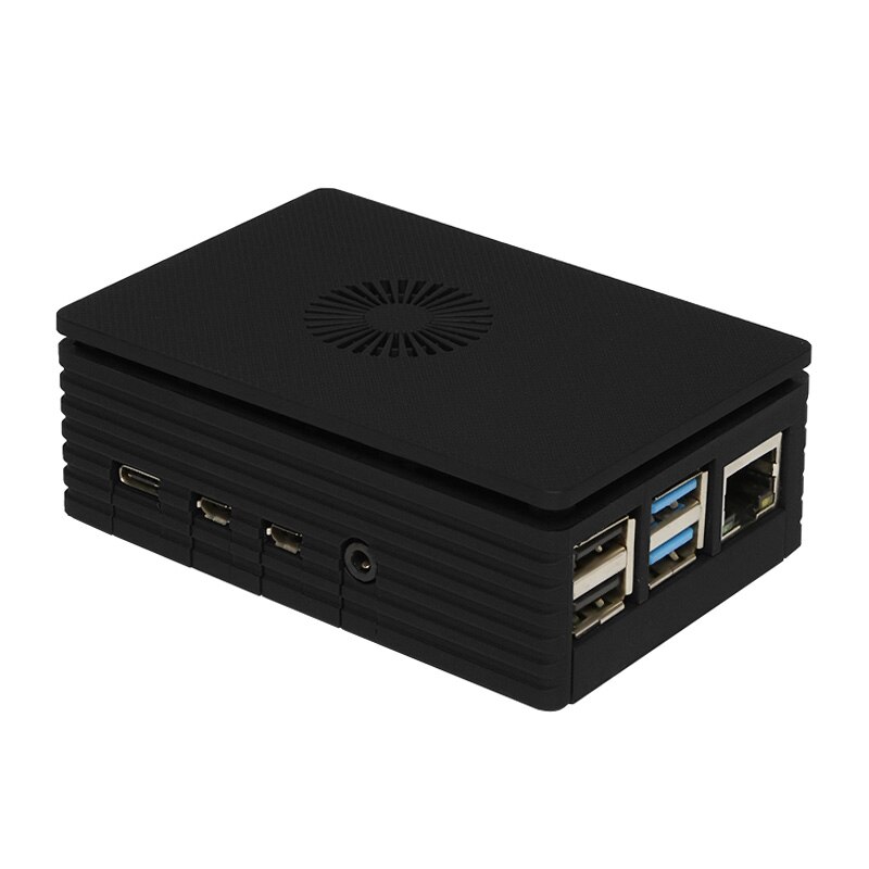 Carcasa Raspberry Pi 4 ABS, carcasa negra y blanca, soporte de caja plástica, ventilador de refrigeración para RPI 4, modelo B