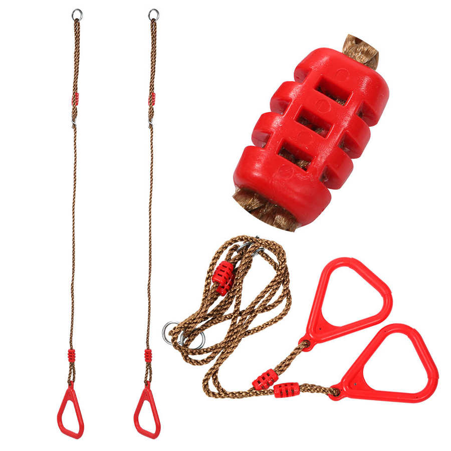 Children Adult Trapeze Bar Pull Up Gym Rings Outdoor Gymnastic Non-slip Triangular Gym Rings