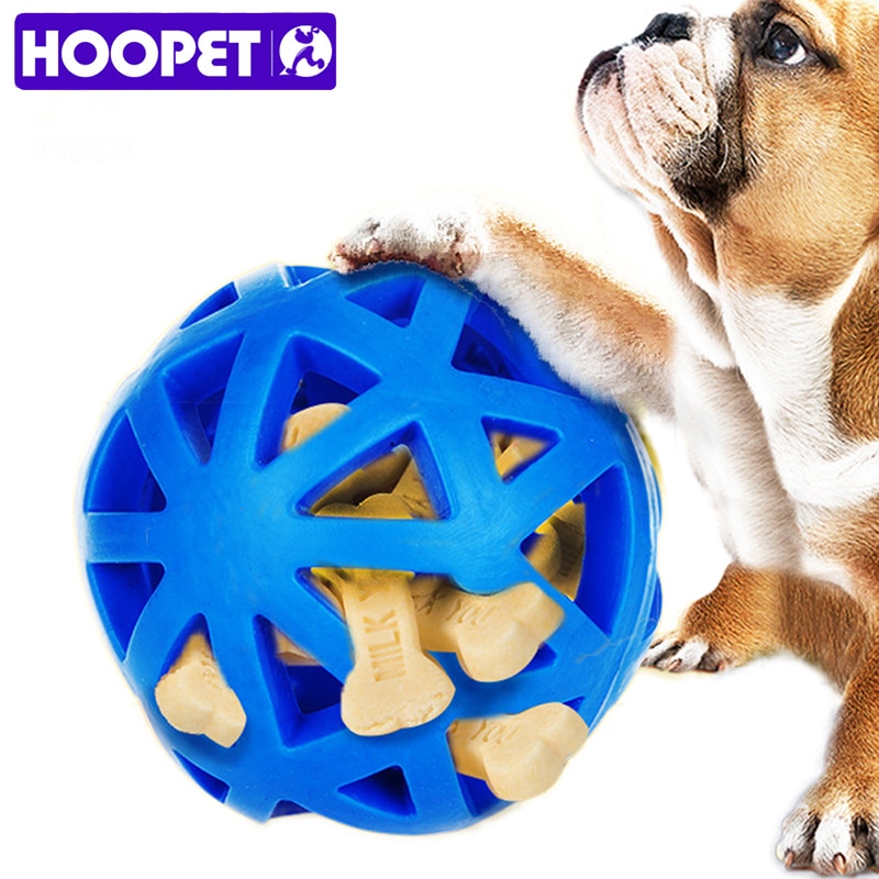 Hoopet Milieuvriendelijke Natuurlijke Rubber Hond Speelgoed Lekkage Bal Holle Blauw Huisdier Feed Interactieve Training