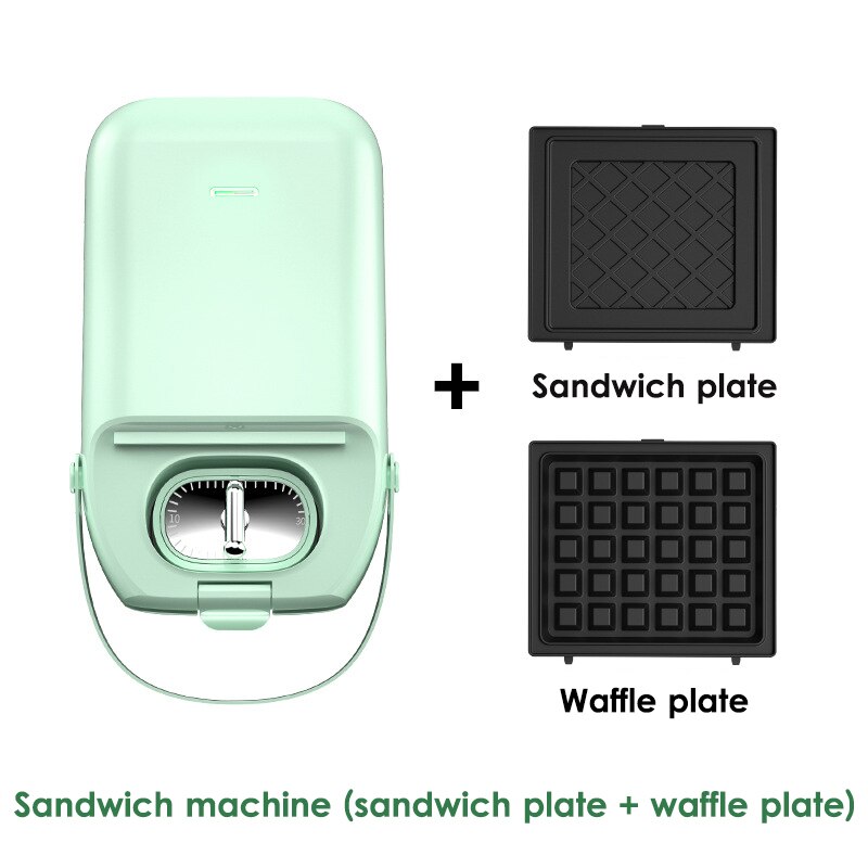 650W Electric Waffles Maker Iron Sandwich Maker Machine Bubble Egg Cake Oven Breakfast Waffle Machine 220V EU Plug: green