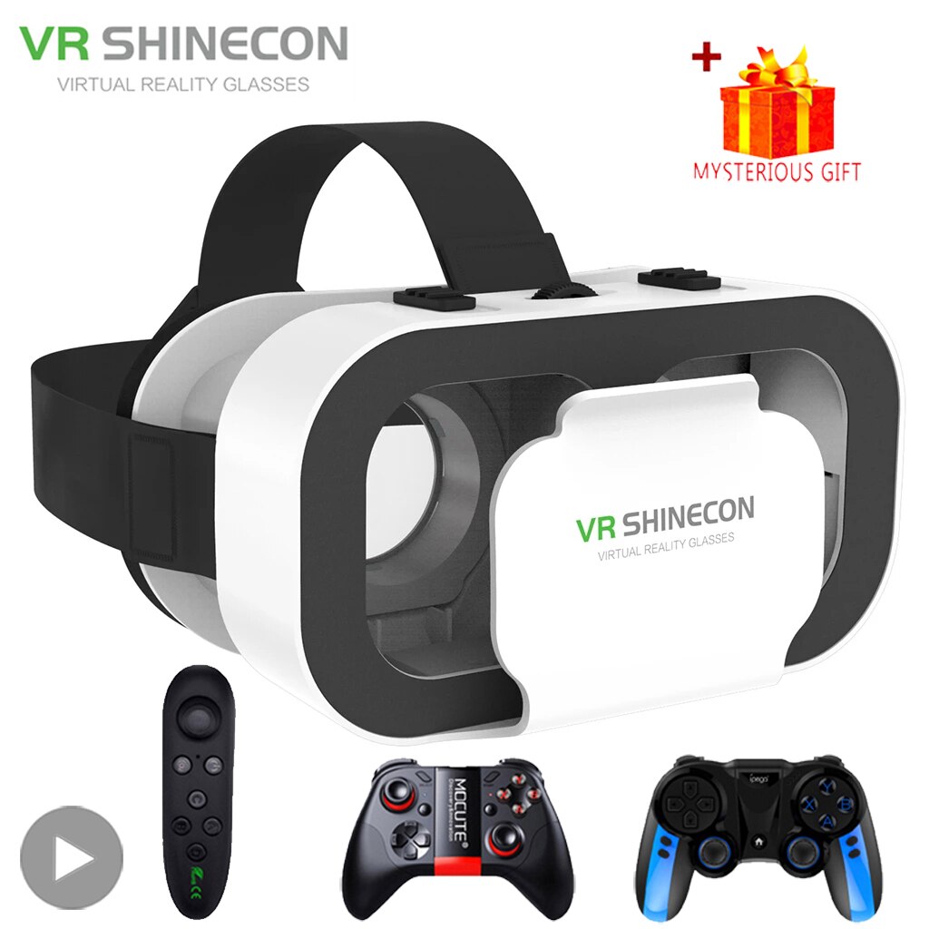 Shinecon 3D Vr Bril Virtual Reality Viar Bril Headset Apparaten Smart Helm Lenzen Voor Mobiele Telefoon Mobiele Smartphones Viewer
