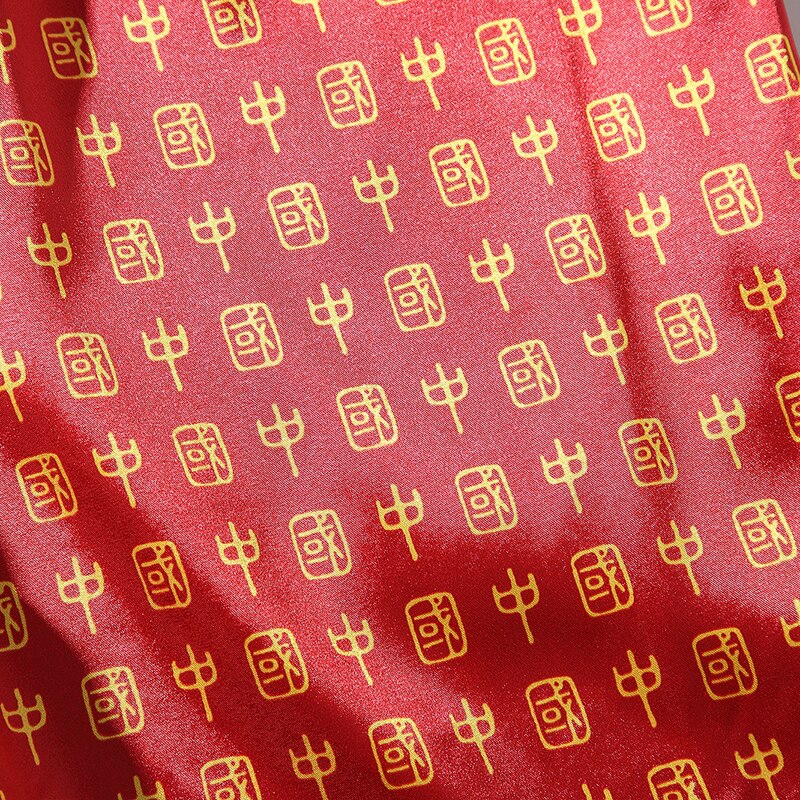 Pantalon en Satin imprimé pour hommes, vêtement en soie, grande taille, rouge, chinois, nouvel an, Vintage, rayonne lisse