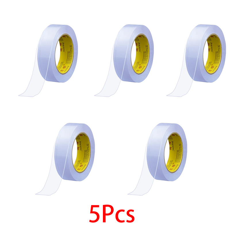 5M 3M 1M doppelseitiges Nano-Klebeband, transparent, wiederverwendbar, wasserfest, Stark klebend, reinigbar, für Küche und Badezimmer: Braun / 10mm / 1m