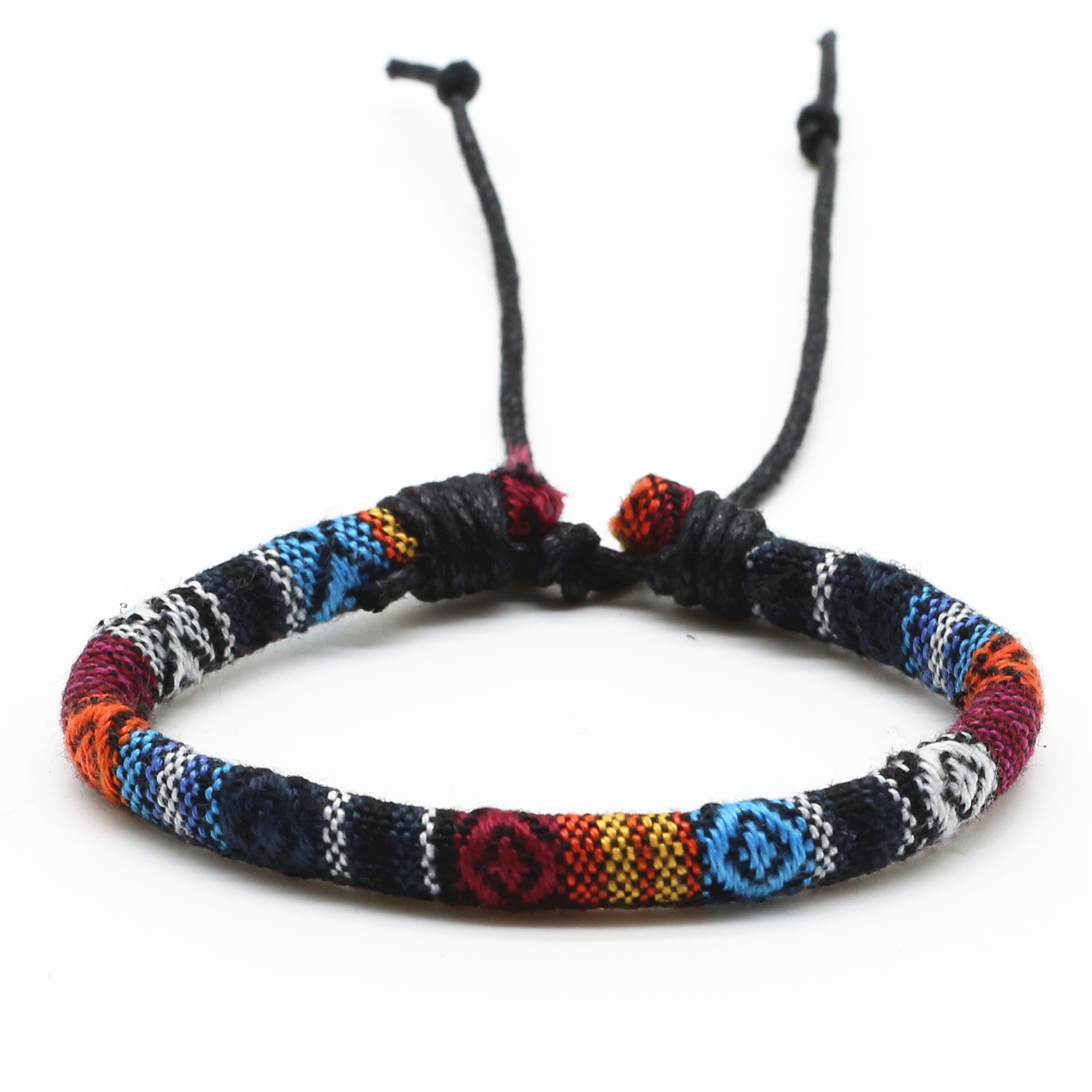 WestBull, Pulseras tejidas de cuerda étnica Vintage Multicolor para mujeres y hombres, Pulsera para hombre, para hombre, joyería al por mayor: Color marrón amarillo