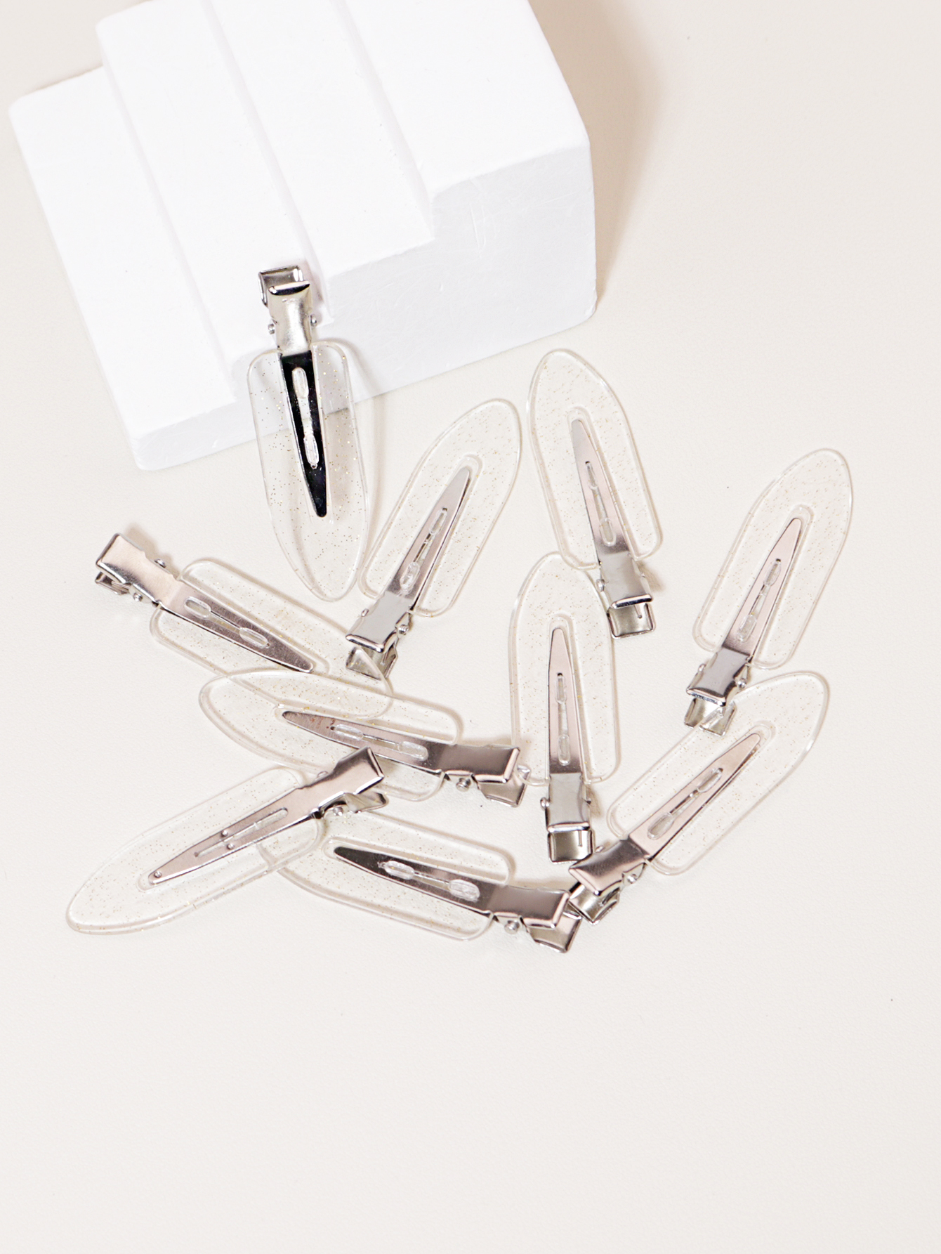 10 Uds. Pinzas para el cabello laterales antideslizantes sin costuras, peinados de maquillaje, pinzas para el cabello, accesorios para el cabello de , especiales para pelucas de cabello real: Beige