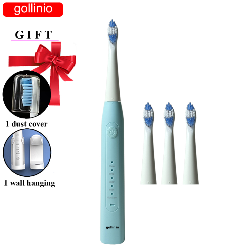 Gollinio Electric Toothbrush usb fast charging GL09F Adult teeth brush Rechargeable smart Replacement Head