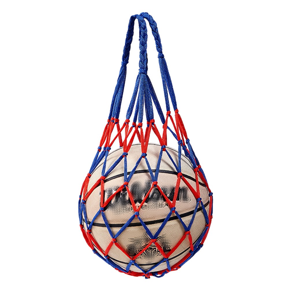 Bärbar sportutrustning nylon nylonnätväska vävning flera färger bollficka basket bärväska fotbollsbollar: Lila