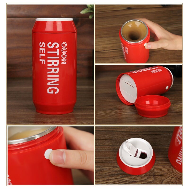 5 kleuren 280ml Mok Coffee Cup Tumbler Zelf Roeren Mok Koffie Melk Mengen Mok Roestvrij Staal Sap Mix cup Drinkware