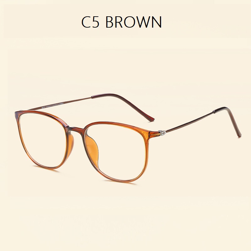 width-136 Ultra light plastic steel tungsten precription thin legs computer goggle women men brand eyeglasses frames female: C5 BROWN