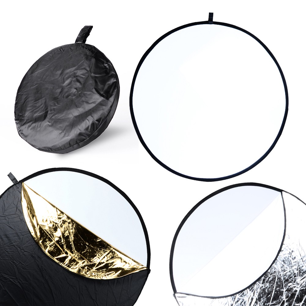 RF01 24 "Reflector 5in1 30CM 60CM 80CM 110CM Zilver Wit Goud Draagbare Opvouwbare Zacht licht Ronde Fotografie voor Studio 2in1