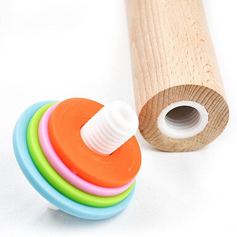 Adjustable Wood Rolling Pin With Removable Rings Kitchen Baking Wooden Rolling Pin With Scaled Flour Pastry Flour Sticks Tools