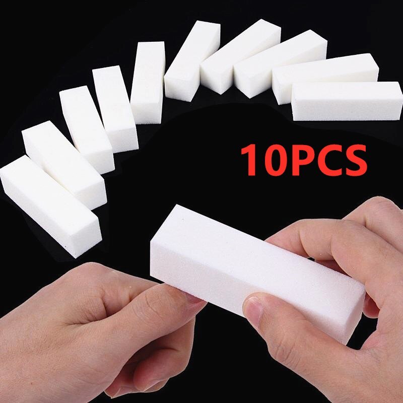 2/5/10PCS Durable Sponge Nail File White Conding Buffer Block Acrylic Block Polish Pedicure Manicure Nail Art Tools