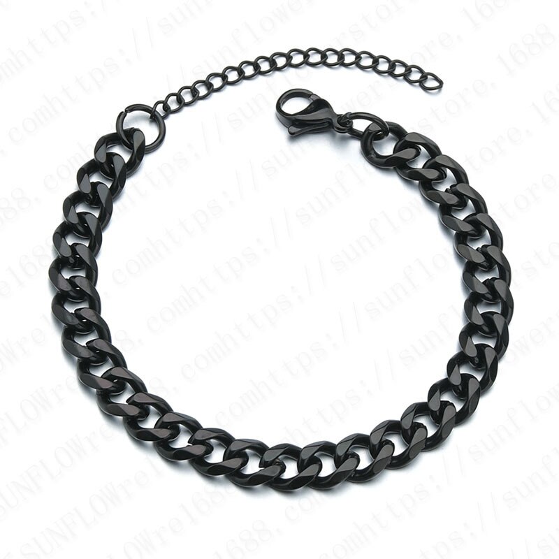 Pulseira punk cubana de 7mm para homens, bracelete clássico de aço inoxidável de hip hop com fecho para presente, joia para homens, 2020: 3