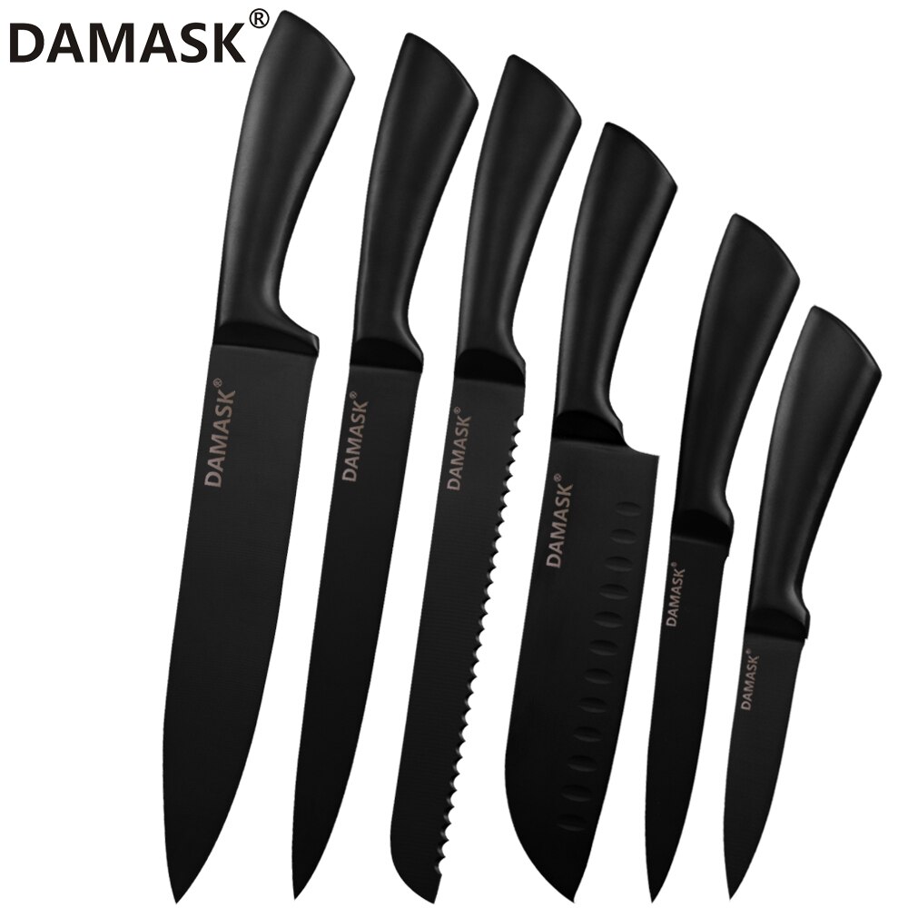 Juego de cuchillos Damasco de acero inoxidable 3cr13, utensilio de cocina para cortar pan, Santoku, Chef, accesorio de cocina