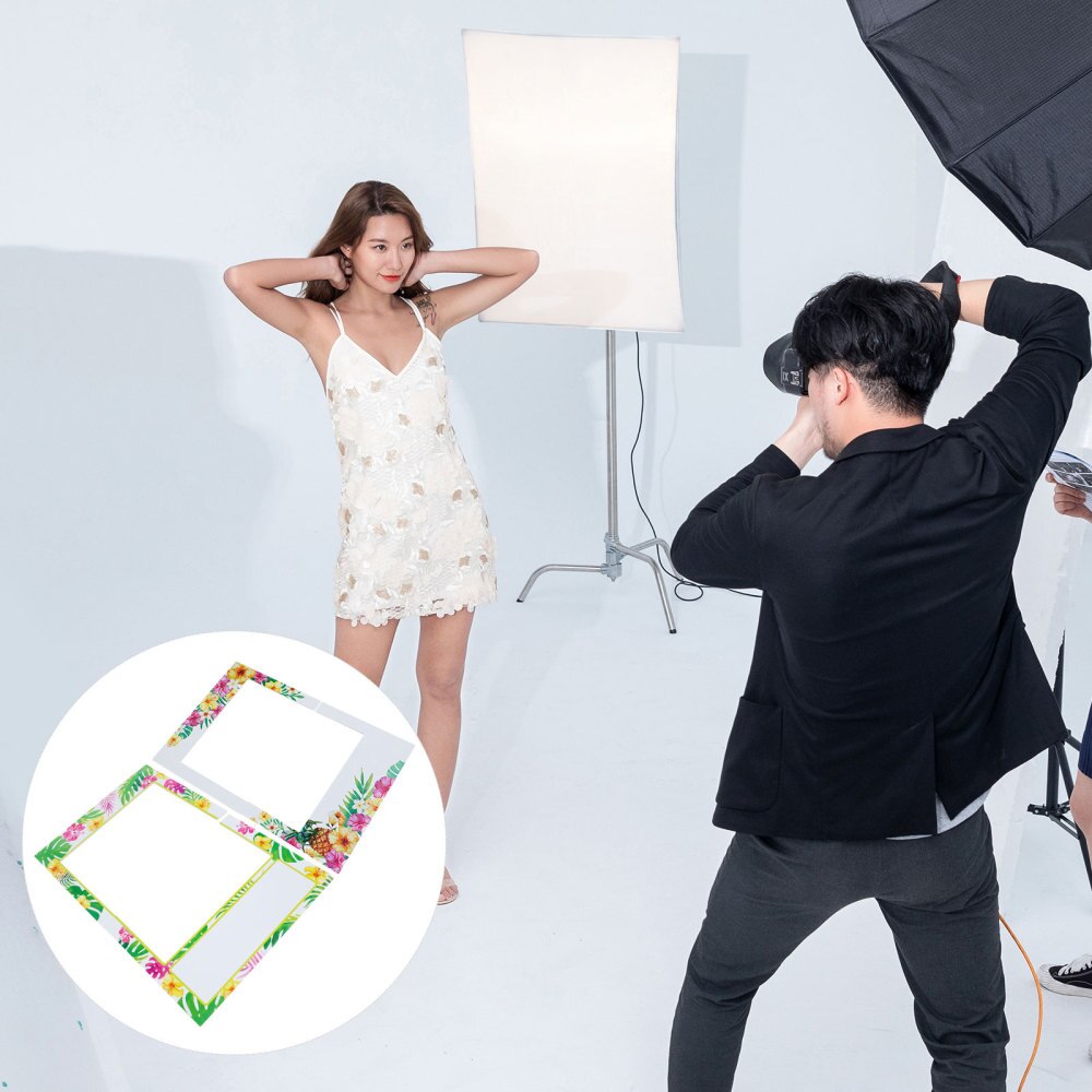 1Pc Hawaiian Summer Party Photo Frame Prop Party Picture Frame Selfie Props