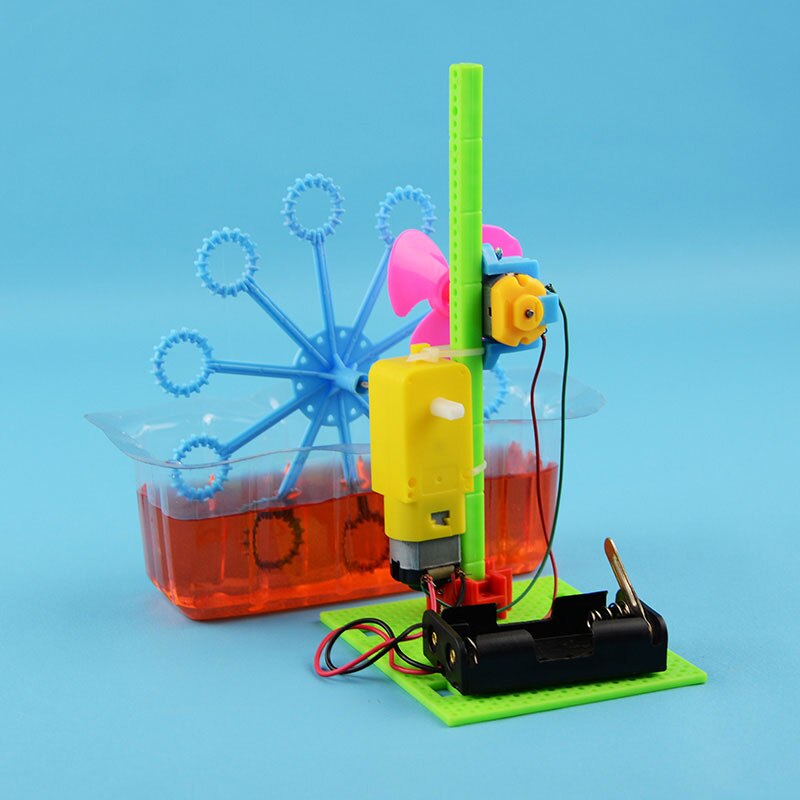 DIY mydło wyrabiane ręcznie maszyna robić baniek mydlanych zestawy montażbyć winnym fizyczne małe wynalazki dla dzieci technologii zabawki edukacyjne prezent urodzinowy