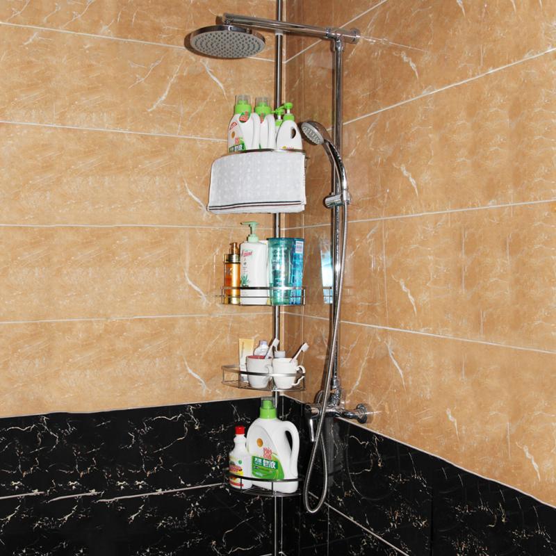 DABSTORY Docia Doucheplank Roestvrij Staal 40 cm Badkamerplank Doucheorganizer Hangend Zwart
