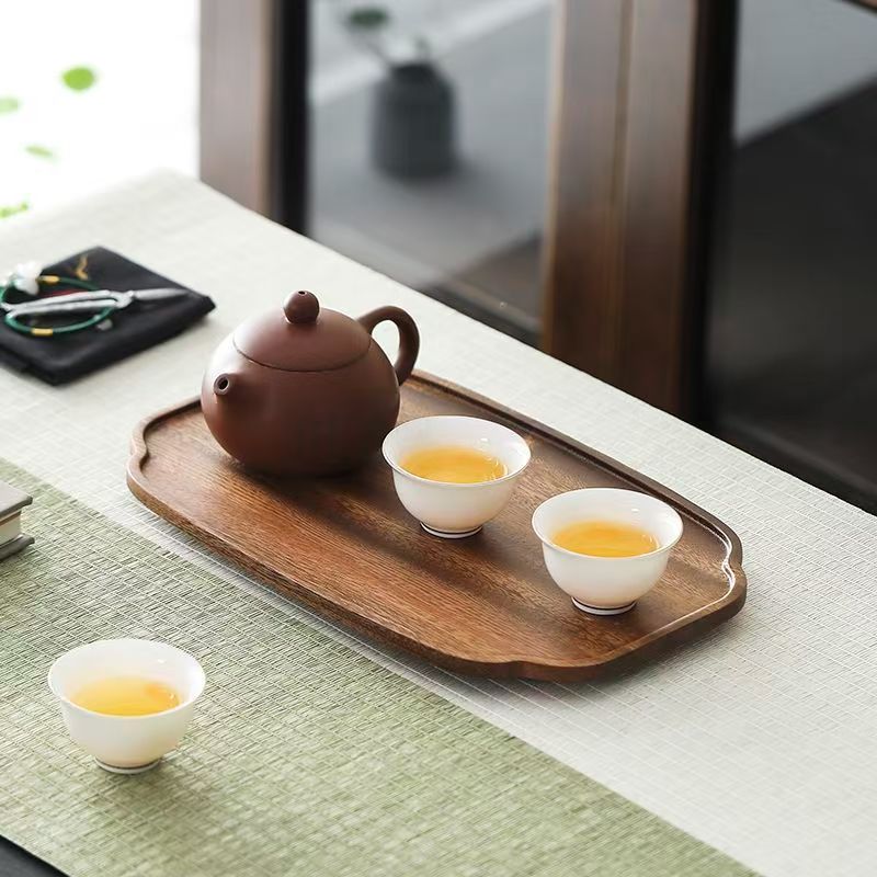 Wooden Tray Home Tea Tray Rectangular Dinner Tray Wooden Snack Fruit Tray Dry Bubble Tray Simple Multi-Function Tray