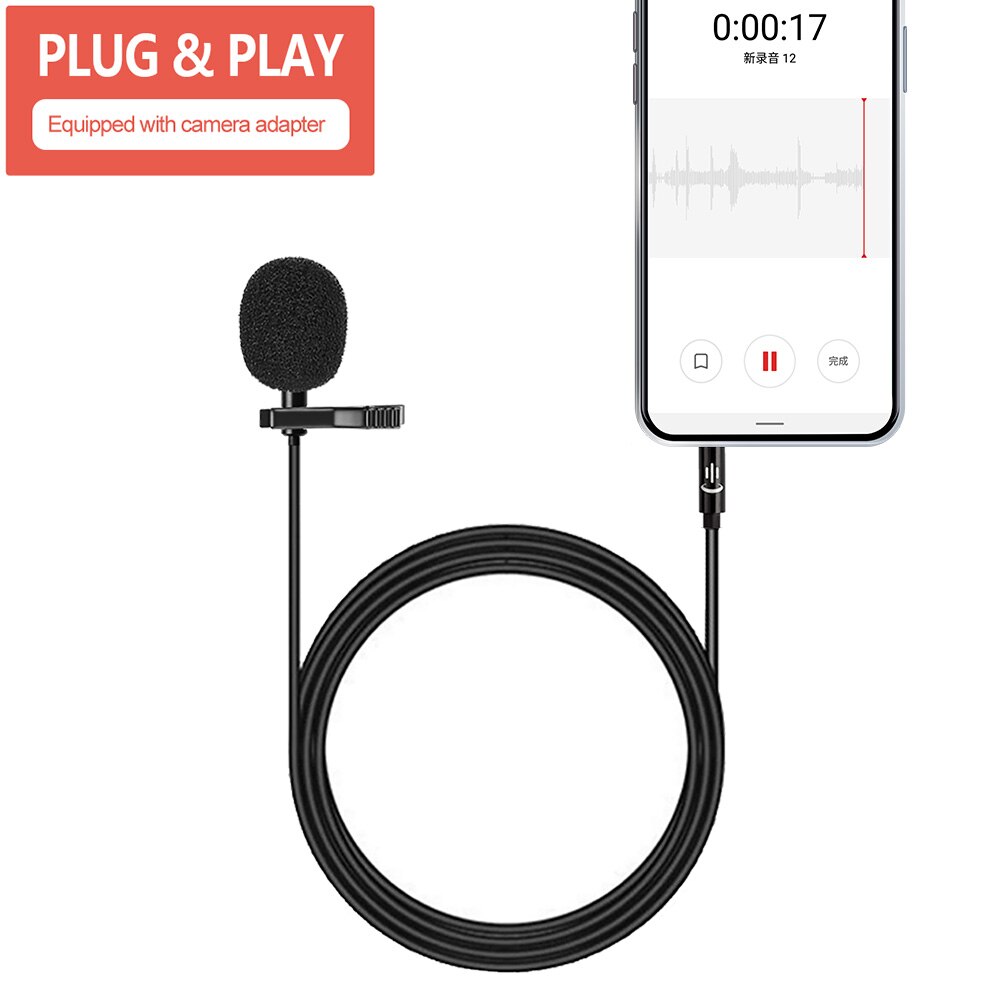 YICHUANG 3.5mm plug Microphone lavalier microfono YC-LM10 for recording Android Vlog Mic DSLR Camcorder Recorder