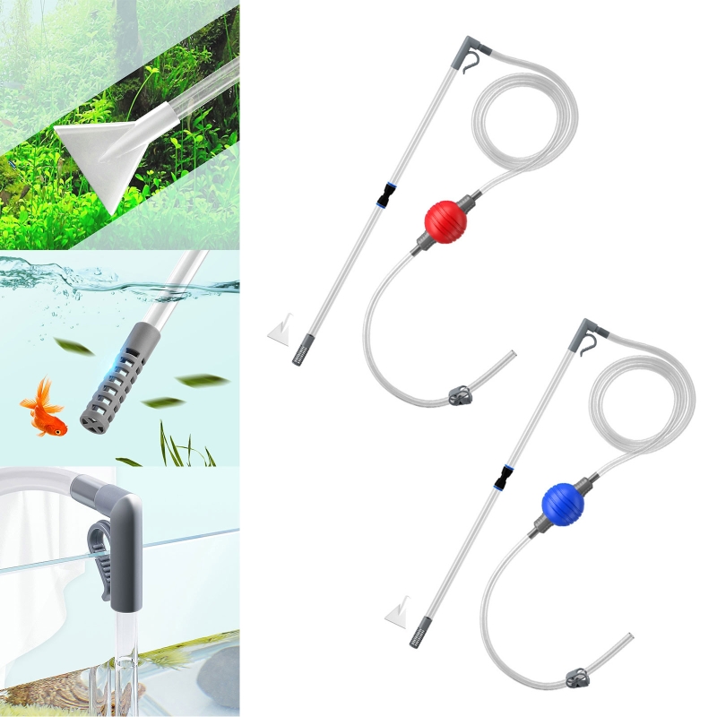 517E 7.2ft Aquarium Water Change Kit Fish Tank Siphon Gravels Vacuum Cleaner with Long Hose Small Tanks Maintenance Tool